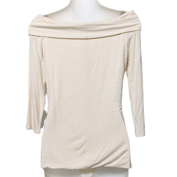 NWT Anthropologie AMADI Bardot Bodycon Stretch Knit Linen Off Shoulder Top S - Picture 6 of 8